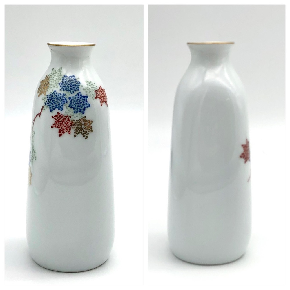 Vtg Fukagawa Sake Decanter Matching Set Porcelain Bud Vase Gold Gilt Arita Japan - Picture 6 of 9